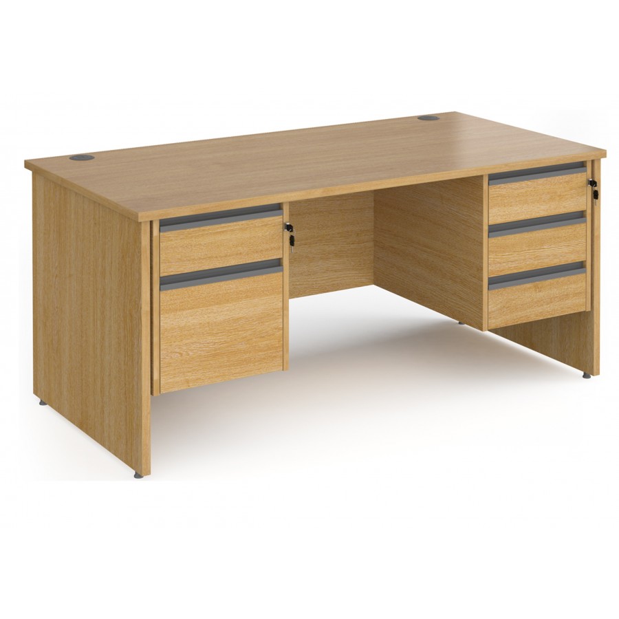 Harlow Panel End Straight Desk with Two and Three Drawer Pedestals